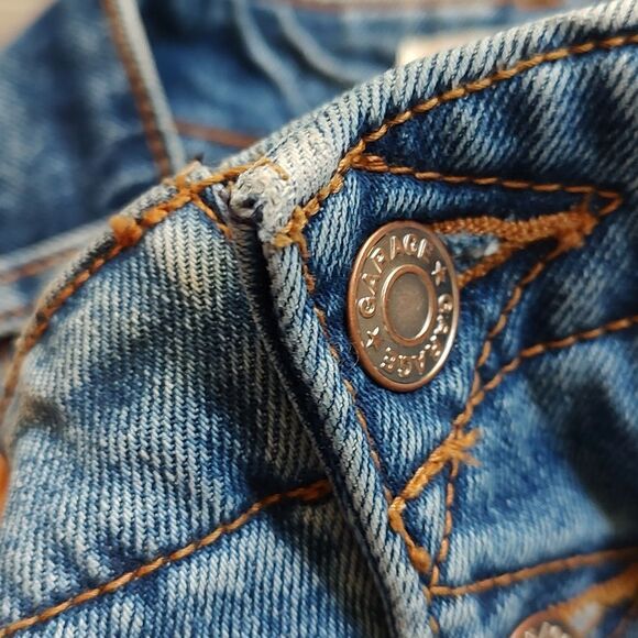 Button Front Size XS Garage Blue Denim Skirt - Picture 10 of 10